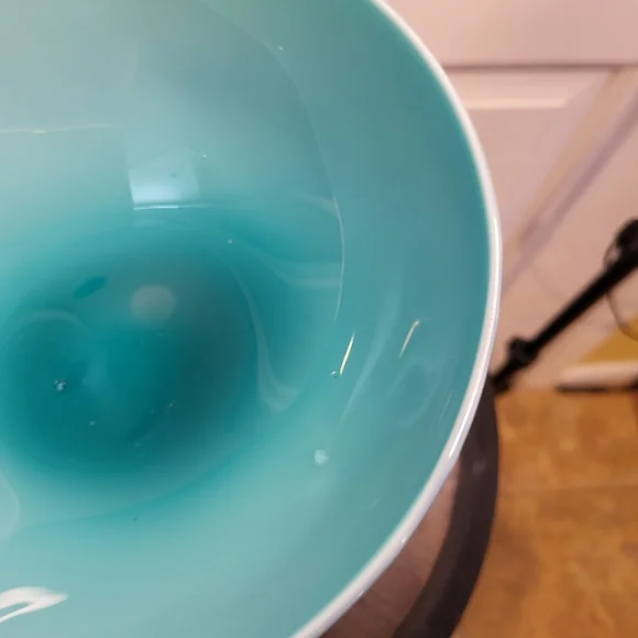 Beautiful Turquoise TEAL EMPOLI CASED GLASS PEDESTAL CANDY DISH - Picture 16 of 16